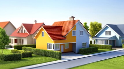 Colorful houses on a street