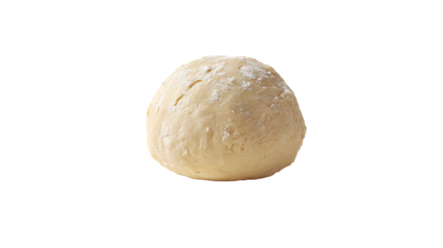 a ball of dough sitting on top of a white surface