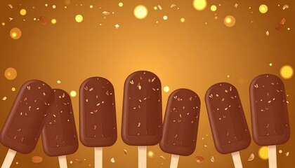 illustration of chocolate ice cream stick for background