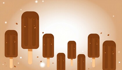 illustration of chocolate ice cream stick for background