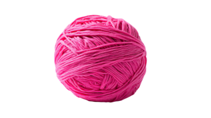 a ball of pink yarn on a white background