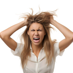 Frustration expression indoor setting photo portrait close-up stress relief