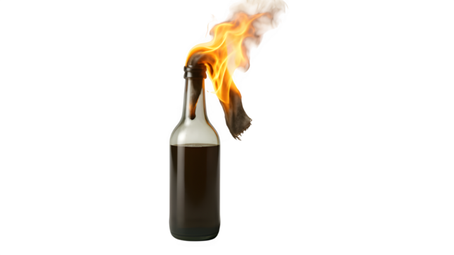 Realistic Molotov Cocktail Isolated