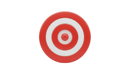 Red and White Circular Target with Concentric Rings on White Background