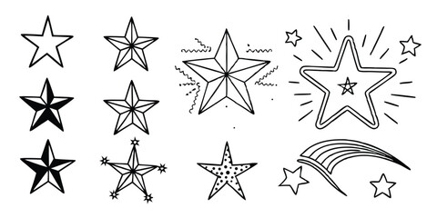 Sparkle and Twinkle Icons – Decorative Star Vectors for UI and Print