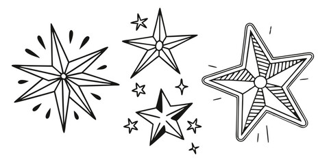 Obraz premium Sparkle and Twinkle Icons – Decorative Star Vectors for UI and Print