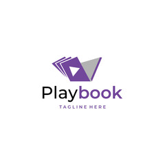 Naklejka premium simple and modern play book logo design template 