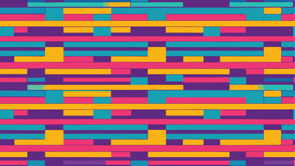 Abstract horizontal stripes in purple teal pink and yellow background pattern