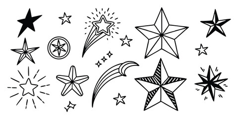 Obraz premium Sparkle and Twinkle Icons – Decorative Star Vectors for UI and Print