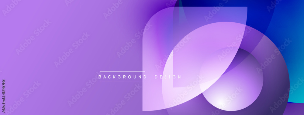 Aufkleber Abstract purple, blue gradients. Overlapping shapes create dynamic visual effect. Modern background design element.