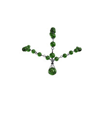 3D rendered gothic beaded headpiece with central teardrop pendant, isolated on transparent...