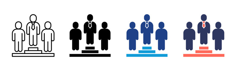 Leadership icon sheet multiple style collection