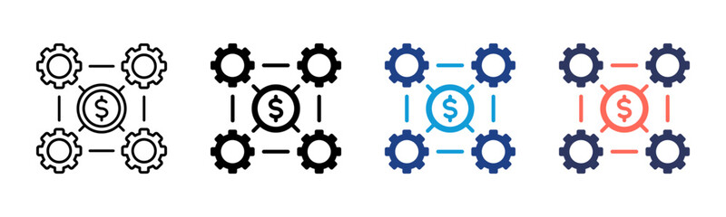 Business Integration icon sheet multiple style collection