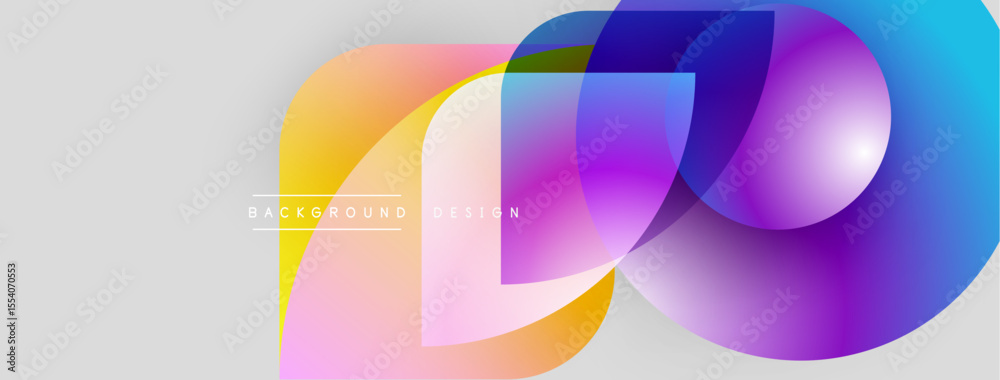 Aufkleber Abstract colorful shapes overlap, creating dynamic gradient background. Modern design elements suggest innovation, energy.