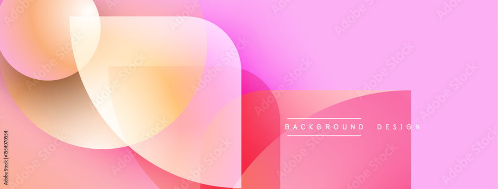 Leinwandbilder Abstract pink design features overlapping shapes. Gradient colors create modern visual effect. Text reads background design.