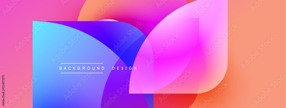 Aufkleber Abstract colorful shapes overlap, creating vibrant background. Gradient hues blend smoothly, offering modern design element.