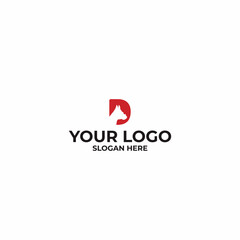 Dog and Letter D Initial Logo Design Concept