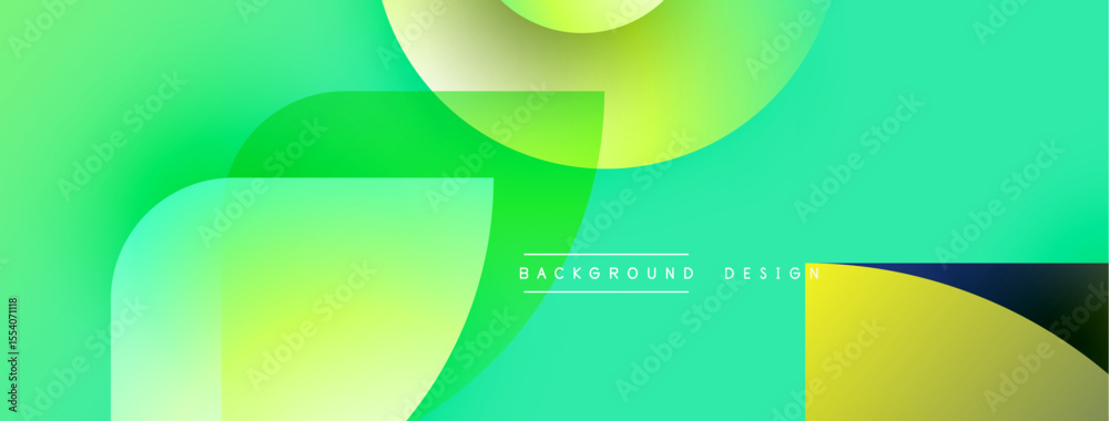 Poster abstract fluid shapes blend, creating vibrant green, yellow gradients. modern design element for bac