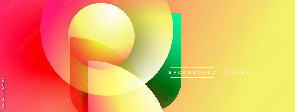 Poster Abstract colorful shapes overlap. Gradient hues create dynamic visual effect. Modern design elements suggest creativity, energy.