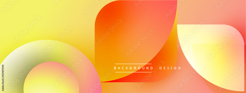 Poster Abstract gradients overlap, creating vibrant visual effect. Warm colors dominate composition, suggesting energy, optimism. Modern design element.