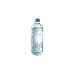 Clear plastic bottle with pure water droplets against a simple black background