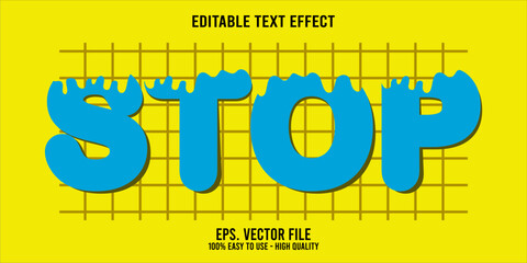 Editable text effect STOP word art typography illustration template style premium vector