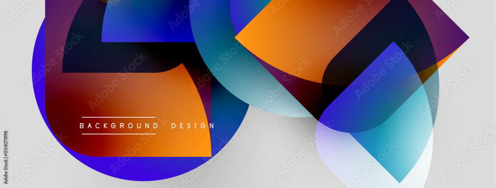 Aufkleber Abstract colorful shapes overlap. Gradient hues create modern visual effect. Background text reads background design. Simple, clean composition.