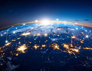 Earth network at night