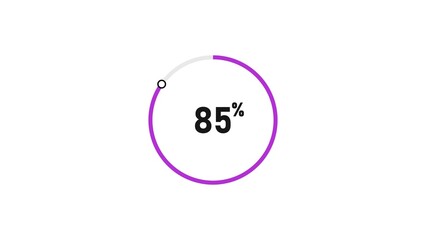85% number loading circle icon illustration 4K resolution.