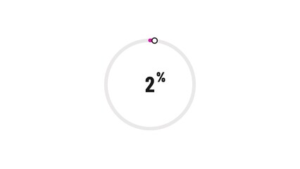 2% number loading circle icon pie chart illustration 4K resolution.