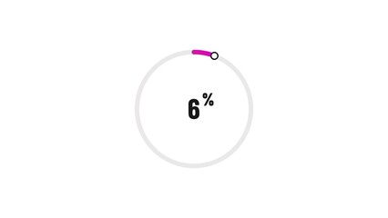 6% number loading circle icon illustration 4K resolution.