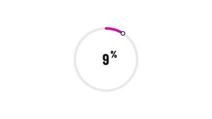 9% number loading circle icon illustration 4K resolution.