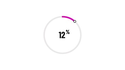12% number loading circle icon illustration 4K resolution.
