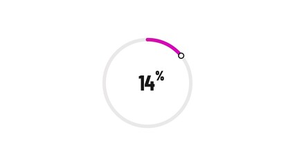 14% number loading circle icon illustration 4K resolution.