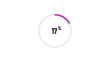 17% number loading circle icon illustration 4K resolution.