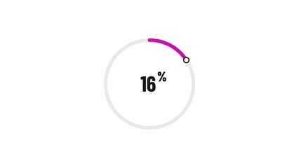 16% number loading circle icon illustration 4K resolution.