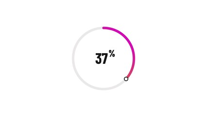 37% number loading circle icon illustration 4K resolution.