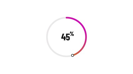 45% number loading circle icon illustration 4K resolution.