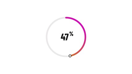 47% number loading circle icon illustration 4K resolution.
