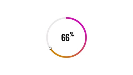 66% number loading circle icon pie chart illustration 4K resolution.