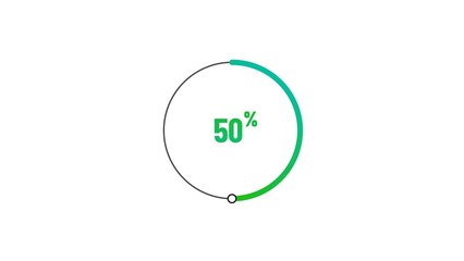 50% number loading circle icon illustration 4K resolution.