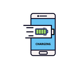 A cartoon vector icon of a smartphone displaying a 