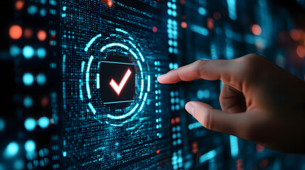 Finger Touching Code on Screen Representing Vibe Coding Concept, Symbolizing Intuitive Coding Flow, Seamless Programming Interaction, and Enhanced Developer Experience  13089757 3