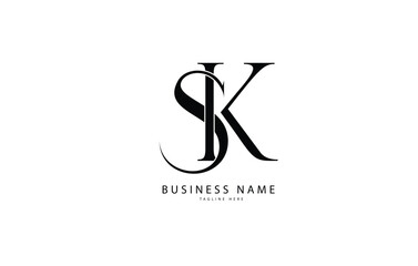SK, KS, Abstract initial monogram letter alphabet logo