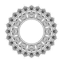 Detailed Mandala Orbit of Floral Thought coloring book page