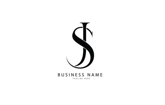 SJ, JS, Abstract initial monogram letter alphabet logo