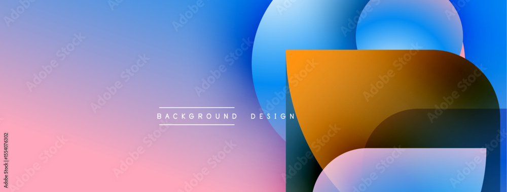 Poster Abstract gradient background. Overlapping shapes create dynamic visual effect. Soft colors blend seamlessly, modern design element.
