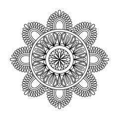 Dreamlike Spiral Garden in Circle Form coloring book page