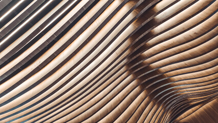 Striking wood design showcasing lines, shadows and light for a modern look