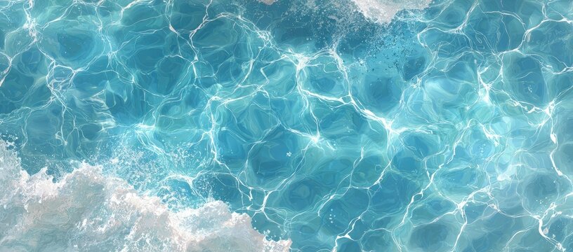 Azure water surface, rippled and sparkling